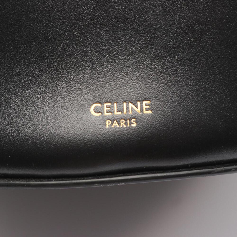 Celine Maillon Bucket Triomphe Shoulder Bag, Leather, Women's, Black - Picture 4 of 9